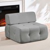 Mjkone Velvet Single Sofa, 1-Seater Modular Sofa Couch with Rivet Trim for Living Room - 3 of 4
