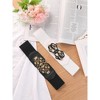 INSPIRE CHIC Women's Elastic Wide Belts Metal Buckle Stretchy Dress Waist Belts - 4 of 4
