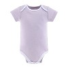 The Peanutshell Baby Girl Short Sleeve Bodysuits, 5-Pack, Purple/Grey/Mint, Newborn to 24 Months - 4 of 4