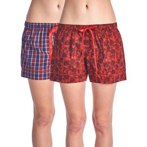 Casual Nights Women's 2 Pack Cotton Woven Lounge Boxer Shorts - 1 of 3
