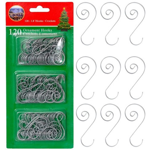 R N' Ds Metal Tree Ornament Hooks - Silver - 120 Pack