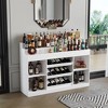 FUFU&GAGA White Home Bar Cabinet,LED Wine Rack with Storage,Liquor Cabinet with Tiered Display, for Living Room & Minimalist Interiors - 2 of 4