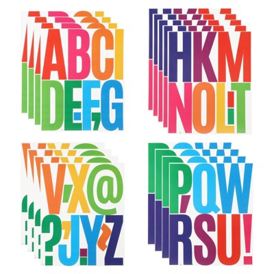Unique Bargains PP Vinyl Self Adhesive Big Font Synthetic Paper Alphabet Letter Multicolored Sticker 36 Pcs