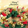 CuisinSmart 18" Christmas Artificial Garland for Front Door, with Red Berries,Gold Ball Ornaments & Leaves,Christmas Wreath Holiday Decor - 4 of 4