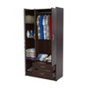3 Door and 2 Drawer Wardrobe/Armoire Espresso - Inval: Locking Storage, Hanging Bar, Metal Handles - 3 of 4