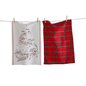 tagltd Santa Sleigh Dishtowel Set of 2 - 1 of 2