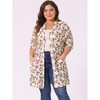 Agnes Orinda Women's Plus Size Lightweight Open Front Knit Floral Cardigans - 2 of 4