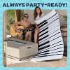 Jasonwell Inflatable Pool Mat Float for Adults, 70"x33" Lounger with Pillow Headrest, Portable Flat Tanning Float, Piano Design, White/Black - 3 of 4