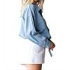 Women's Plus Size Washed Denim Jacket - First Love - 2 of 3