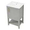 Ridstar 33.5 in. H Grey Bathroom Storage Cabinet Laundry Basket with Door, Storage Rack and Open Shelf - 2 of 4