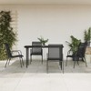 vidaXL Patio Dining Set Outdoor Table and Chair Black Steel and Textilene - 55.1" Table Length 4 Items - 2 of 4