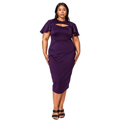 L I V D Women's Millie Cutout Flutter Dress