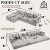 Left-Facing L-Shaped Sectional Sofa, Convertible Floor Sleeper Sofa Bed with 8 Pillows & Side Pocket, Corduroy Modular 3-in-1 Sofa, No Assembly - 2 of 4