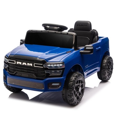 Lomsoe Licensed Dodge RAM 3500 12V Kids Ride On Truck,W/ Remote Control,2WD & Rear Shock Suspension,LED Headlights &Low Battery Alarm,3-speed