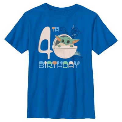 Boy's Star Wars: The Mandalorian Grogu 4th Birthday T-shirt : Target