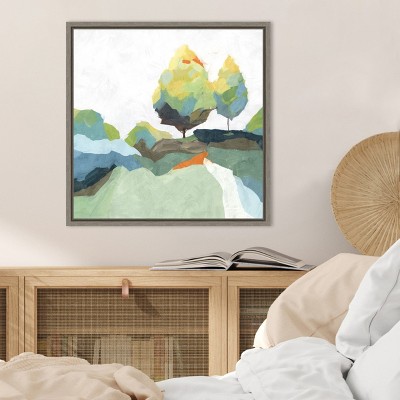 Abstract Landscape Cool Tones Canvas Wall Art, 22" x 22"