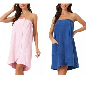 INSPIRE CHIC Women's 2 Pcs Bath Gym Towel Wrap with Shower Cap Spa Robe - 1 of 4