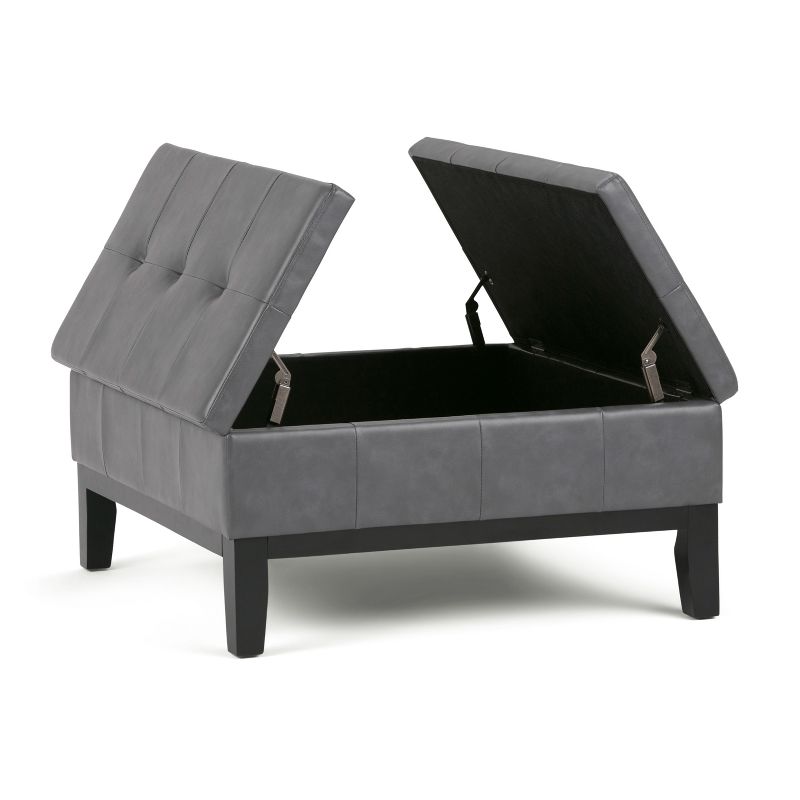 Lancaster Square Coffee Table Storage Ottoman - WyndenHall, 4 of 9