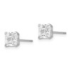 Black Bow Jewelry 5mm Princess Basket Set Cubic Zirconia Earrings in 14k White Gold - 2 of 4