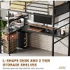 Loft Bed with L-Shaped Desk & Storage Shelf, Heavy Duty Metal Frame for Adults, Space Saving Design - 4 of 4