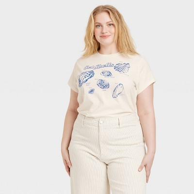 Women's Short Sleeve Graphic T-Shirt - Universal Thread™ Cream XXL