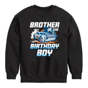 Boys' - Hot Wheels - Brother Of Birthday Boy Graphic Long Sleeve Fleece Sweatshirt - 1 of 3