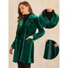 Allegra K Women's Velvet Lapel Double-Breasted Long Outerwear Winter Coats - 2 of 4