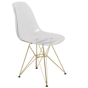 LeisureMod Cresco Modern Acrylic Dining Chair – Eiffel Chrome Base, Stylish Accent Chair for Contemporary Dining Rooms & Kitchen Tables - 1 of 4