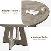 47" Round Dining Table Set for 4 to 6, Farmhouse Kitchen Table with Wooden Top and Pedestal Base, Circle Dinner Table Grey (No Chairs) - 4 of 4