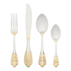 REGALWOVEN Stainless Steel Flatware Set 1 Set 4 Pcs - 1 of 4