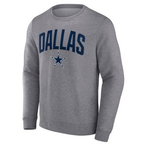 NFL Dallas Cowboys Men's Gray Long Sleeve Crew Fleece Hoodie - 1 of 3