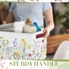 Aoibox Floral Storage Basket with Handles Collapsible Large Canvas Bin Foldable Organizer 3 Pack for Home Closet Bedroom Laundry Toys - 3 of 4