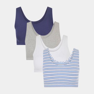 Fruit of the Loom Women's Tank Style Cotton Sports Bra 4-Pack - 1 of 4