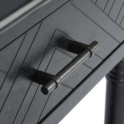 Peyton Black Wood and Metal Hallway Table with Storage