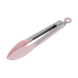 Unique Bargains Serving Tongs Lace Silicone Head Food Tong 7-Inch Dishwasher Safe Stainless Steel Silicone 1Pcs - 1 of 3