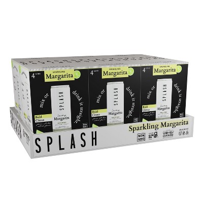 SPLASH Mixers Sparkling Margarita - Case of 6, 4-pack, 12 oz cans