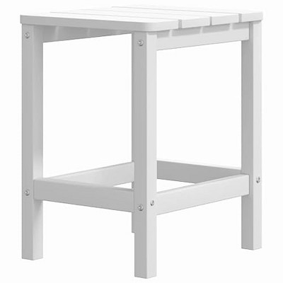 vidaXL Patio Adirondack Table, White 15"x15"x18.1" HDPE