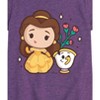 Girls' - Disney Princess - Kawaii Chibi Belle and Chip Fitted Short Sleeve Graphic T-Shirt - 2 of 4