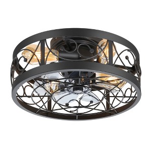Airsurfer 16.5-Inch Matte Black Enclosed Ceiling Fans with Remote - 1 of 4