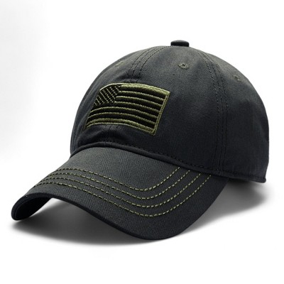 Alilang Distressed Flag Embroidered Baseball Cap with Contrast Stitching