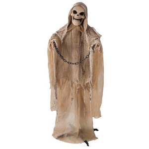 5 Ft. 5" Animated Standing Reaper with Chain Halloween Decoration - 1 of 2