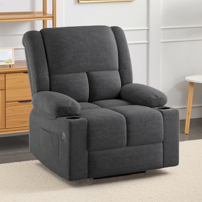 MAYEERTY Grey Power Lift Recliner Chair with Massage, Heat, USB Ports, and Cup Holders for Senior Comfort