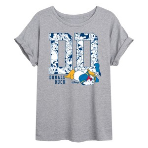 Women's - Disney - Donald Ears Oversized Graphic T-Shirt - 1 of 4