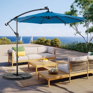 10ft LED Offset Hanging Market Patio Umbrella (Base Not Included)