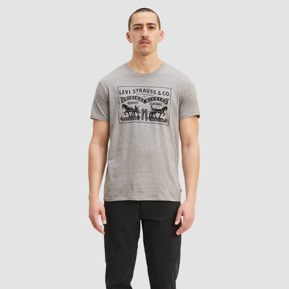 Levi's Men's Two Horse Pull T-Shirt - Gray M, Men's, Size: Medium was $17.99 now $12.59 (30.0% off)
