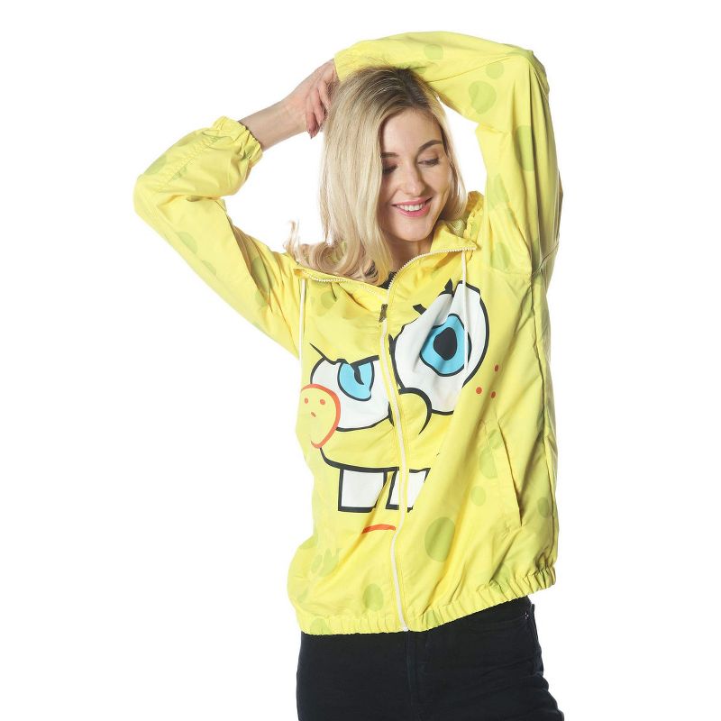 Members Only - Women's Spongebob Windbreaker Oversized Jacket, 3 of 8