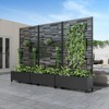 PexFix 72" x 35" Tall Wrought Iron Garden Trellis with Planter Box Black Outdoor Plant Support for Climbing Flowers Vines Patio Yard Decor - 2 of 4