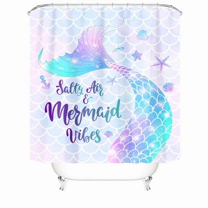 Mermaid Tail Shower Curtains for Bathroom Waterproof Fabric Bath Curtain Durable Soft Stylish Bathroom Decor 72x72 Inch - 1 of 1