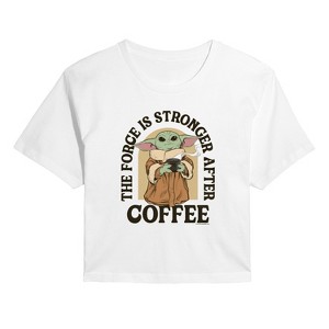 Women's - Star Wars - Force Stronger Coffee Cropped Graphic T-Shirt - 1 of 4