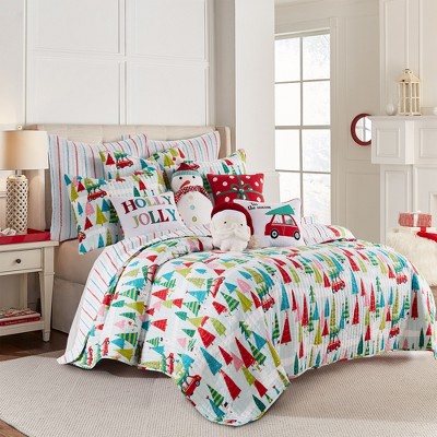 Merry & Bright Holly Jolly Holiday Quilt - One Full/queen Quilt ...